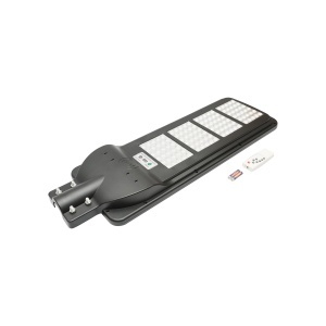 Lampa solara LED iluminat stradal 300W, 6500K cu panou solar, senzor de miscare si telecomanda IP65 Breckner Germany