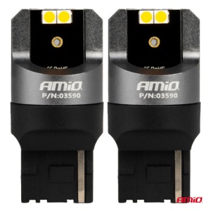 LED CANBUS PRO 7440 WY21W 4x3030 SMD GALBEN 12/24V AMIO - Img 2