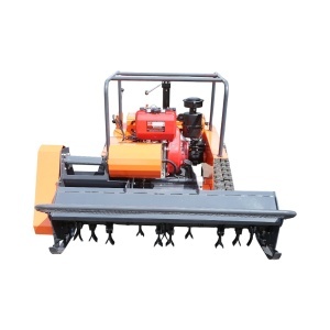 Masina de tuns iarba cu telecomanda pe senile, motor diesel 12.5CP, 499cc, latime de taiere 1200mm THOR - Img 2