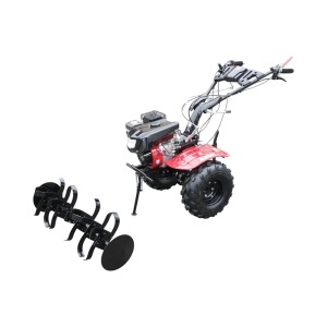 Motocultor 7.5CP cu freza 100cm, motor benzina 4 timpi 212cc OHV, viteze 2+1, transmisie pinioane, roti 19x7-8 Breckner Germany - Img 2