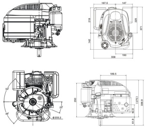 Motor generator / motopompa / motocultor Loncin 5 CP ax vertical (22.2mm x 55mm) - Img 2