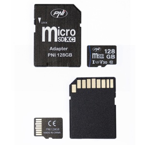 Pachet 2 bucati Card de memorie MicroSD PNI 128GB Clasa 10, 80 Mb/s, V30 cu adaptoare SD incluse - Img 5