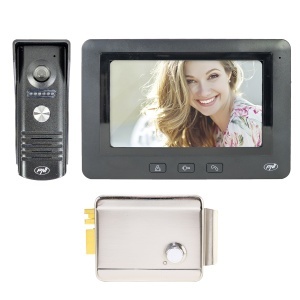 Pachet Interfon video PNI DF930 cu 1 monitor, ecran LCD 7 inch, 800x480 si Yala electromagnetica PNI H1073A