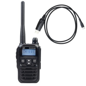 Pachet Statie radio portabila PNI DMR R45 digital si analogic, 446MHz + Cablu de programare pe PC