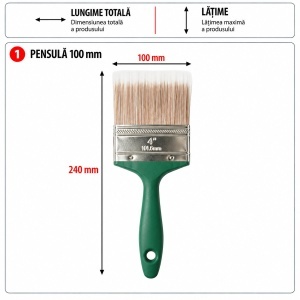 Pensula vopsit plata 100mm, fir PET, maner PP Breckner Germany - Img 6