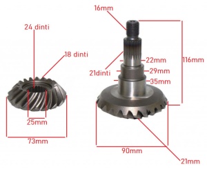 Pinioane transmisie Atv CF Moto X5 500cc (0180-062106) - Img 2