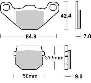 Placute frana ATV CF Moto 500cc (Cal II) - Img 2