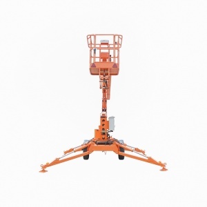 Platforma/nacela pentru lucru la inaltime tip remorca 16m, 200Kg cu telecomanda motor benzina THOR - Img 2