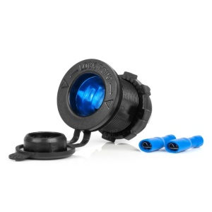 Priza bricheta auto rezistenta la apa cu lumina de fundal LED ALBASTRU 12/24V