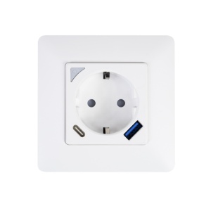 Priza inteligenta PNI SmartHome WP202S WiFi, montaj ingropat, control prin internet, aplicatie dedicata Tuya Smart, compatibila Amazon Alexa si Google Home