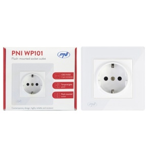 Priza simpla incastrabila PNI WP101 cu rama din sticla, 16A, 3700W, 230V - Img 3
