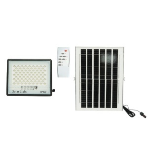Proiector LED 100W, 6500K cu panou solar 12W, baterie LiFePO4 8000mAh si telecomanda IP67 Breckner Germany