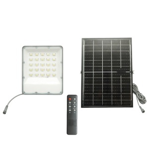 Proiector LED 400W, 6500K cu panou solar bifacial 40W, baterie LiFePO4 20000mAh si telecomanda IP66 Breckner Germany