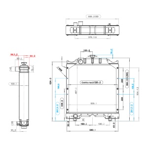 Radiator racire apa cu 3 randuri de celule pentru Fiat seria 55, 90, A, CS cod OEM 5143883, 5143884, 5167365, 4997175, 4997298, 5104143, 150-40 Breckner Germany - Img 2