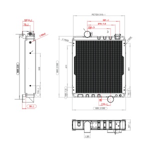 Radiator racire apa John Deere seria 6000, 6005, 6010, 8000 cu 4 randuri de celule cod OEM AL110865, AL115002, AL115731, AL118774, AL118775, AL78001, 7700042320, 74712038 - Img 7