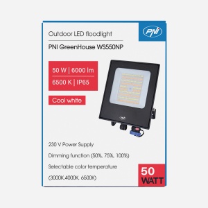 Reflector LED PNI GreenHouse WS550NP 50W alimentare 230V, temperatura de culoare reglabila (3000K, 4000K, 6500K), intensitate luminoasa reglabila - Img 5
