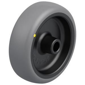 Roată de 100 mm cu cauciuc termoplastic gri conductiv electric pe centru din polipropilenă