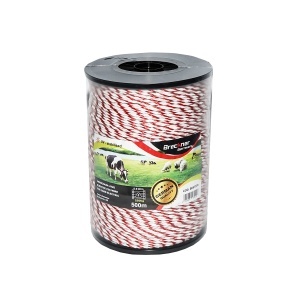 Rola fir alb-rosu fi 4mm 6x0.2mm SS, 0.9Ohm/m, 500m gard electric Breckner Germany - Img 3