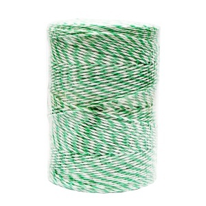 Rola fir alb-verde fi 2.5mm insertie metalica 4x0.2mm SS, rezistenta 7 Ohm/m, 500m gard electric Breckner Germany - Img 5