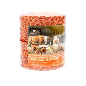 Rola fir portocaliu fi 2mm insertie metalica 6x0.15mm SS, rezistenta 8 Ohm/m, 500m gard electric Thor - Img 2