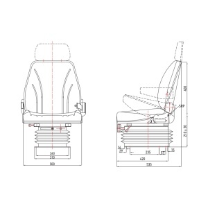 Scaun universal tractor cu suspensie pneumatica GBS 55HD - Img 5
