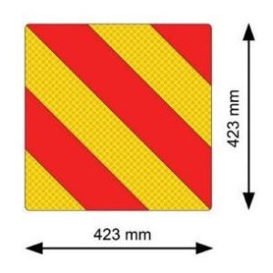 Set 2 autocolante reflectorizante Gabarit rosu/galben 42.3 x 42.3