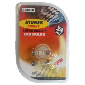 Set 2 becuri led sofit 24V SV8.5 ALBE