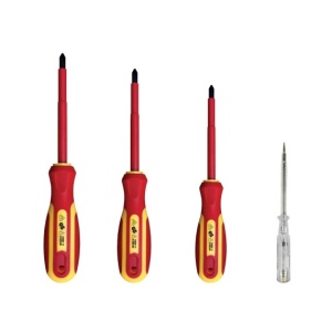 Set de 4 surubelnite izolate (1 dreapta + 2 in cruce + un tester)
