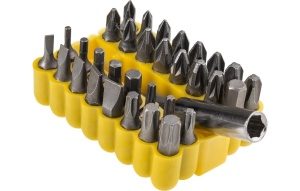 Set de biți de șurubelniță Drel cu suport magnetic CrV, 33 buc.
