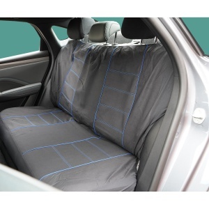 Set huse scaune auto universale negru-albastru, material textil 8 piese - Img 7