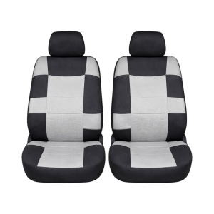 Set huse scaune auto universale negru-gri, material textil 9 piese - Img 2