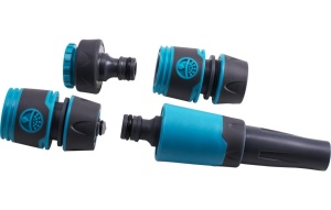 Set Jufisto cu aspersor drept, conectori rapizi, racord robinet, 1/2"