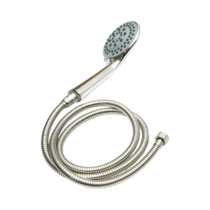 Set para dus cu furtun zincat 1.5m, 5 functii, duze silicon, crom lucios, plastic 105x240mm - Img 5