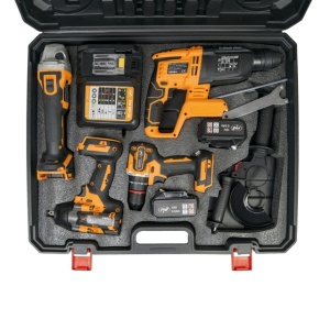 Set scule electrice PNI WK450 cu 2 acumulatori 18V 5.0Ah, incarcator inclus, brushless - Img 6