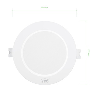 Spot LED PNI D-Light CL2518 18W, incastrabil, rotund 22 cm, 6400K, alimentare 230V, 1980 lm, alb rece - Img 3