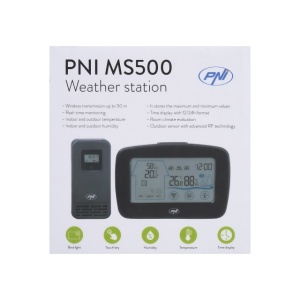 Statie meteo PNI MS500 cu senzor extern fara fir, afiseaza temperatura si umiditatea interioara si exterioara, memorie valori climaterice minime si maxime - Img 5