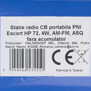 Statie radio CB portabila PNI Escort HP 72, 4W, AM-FM, ASQ, Dual Watch, Scan, fara acumulator - Img 4