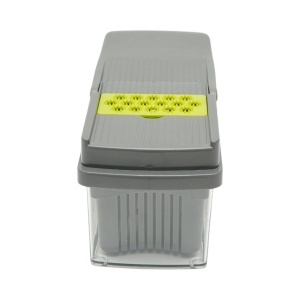 Tocator de legume multifunctional 12 in 1 manual, 8 lame inox interschimbabile, taietor legume, feliator, razatoare, decojitor, separator oua, recipient colectare - Img 9