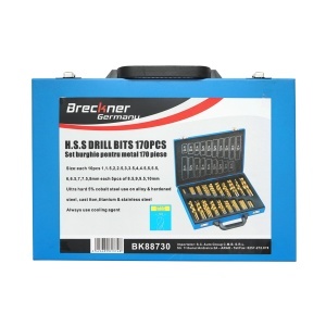 Trusa 170 burghie HSS pentru metal DIN 338 Breckner Germany - Img 2