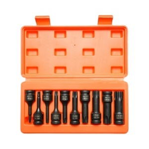 Trusa chei tubulare biti torx lungi T30-T100, patrat 1/2 inch Cr-Mo 10 piese Breckner Germany - Img 2