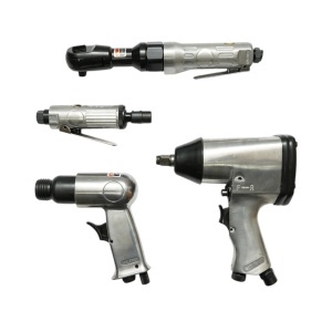 Trusa scule pneumatice cu pistol de impact, ciocan, clichet, polizor drept si accesorii 46 piese Breckner Germany - Img 5