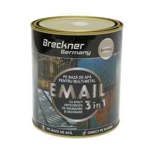 Vopsea email anticoroziva 3 in 1 alb boreal pentru metal 750g, direct pe rugina, pe baza de apa Breckner Germany - Img 2