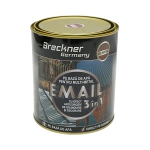Vopsea email anticoroziva 3 in 1 rosu imperial pentru metal 750g, direct pe rugina, pe baza de apa Breckner Germany - Img 2