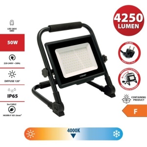 WAINGRO 50W: Proiector de lucru LED SMD 50W cu suport de sol si cablu de 3 metri - Img 4