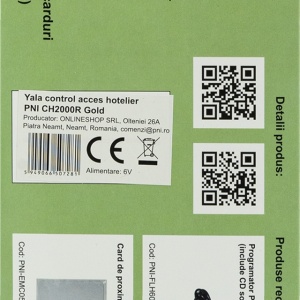 Yala control acces hotelier PNI CH2000R Gold cu cititor de card deschidere pe partea dreapta - Img 3