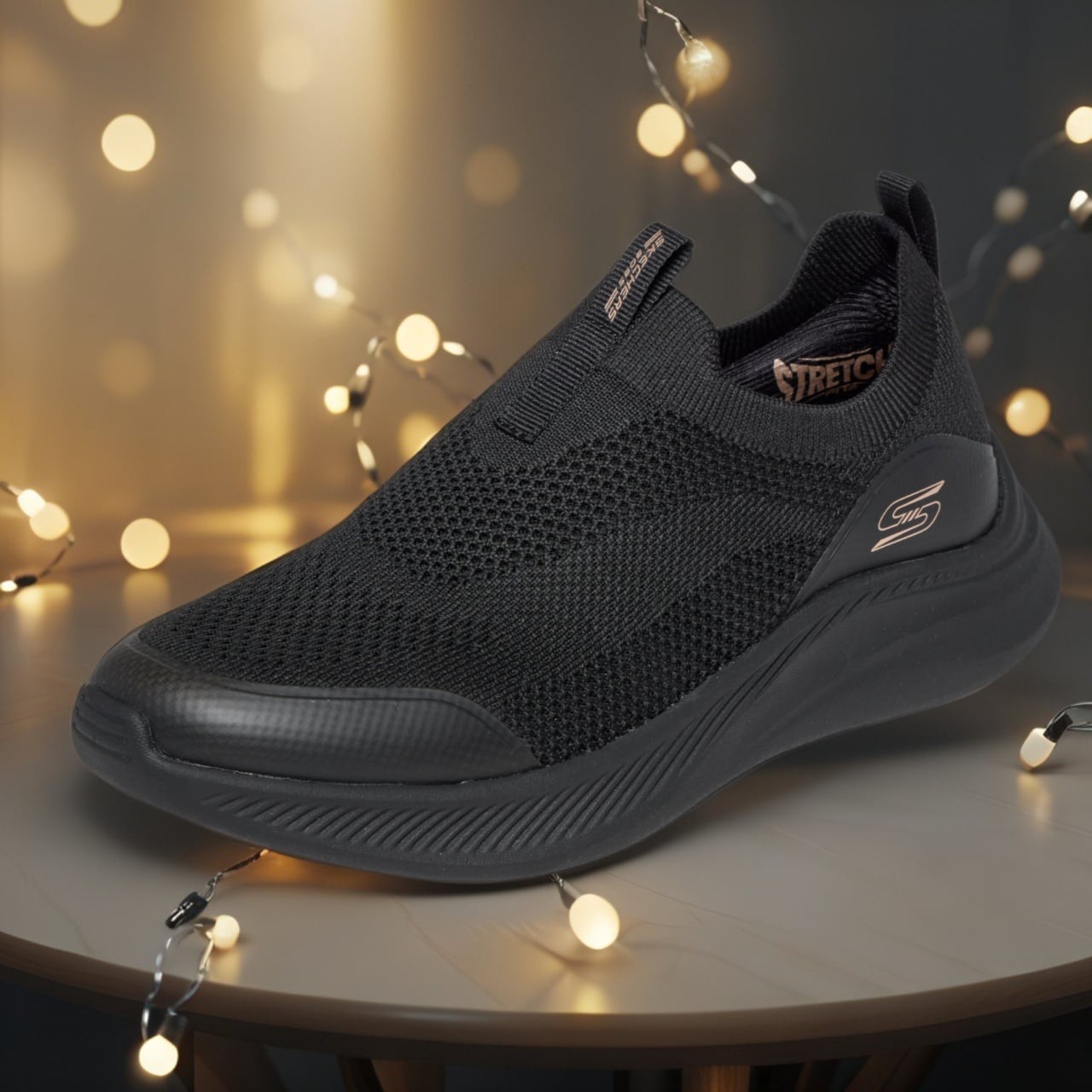 洋楽 bobske Skechers Sneakers Bobs Squad Chaos-In Color 117504/BLK Negru