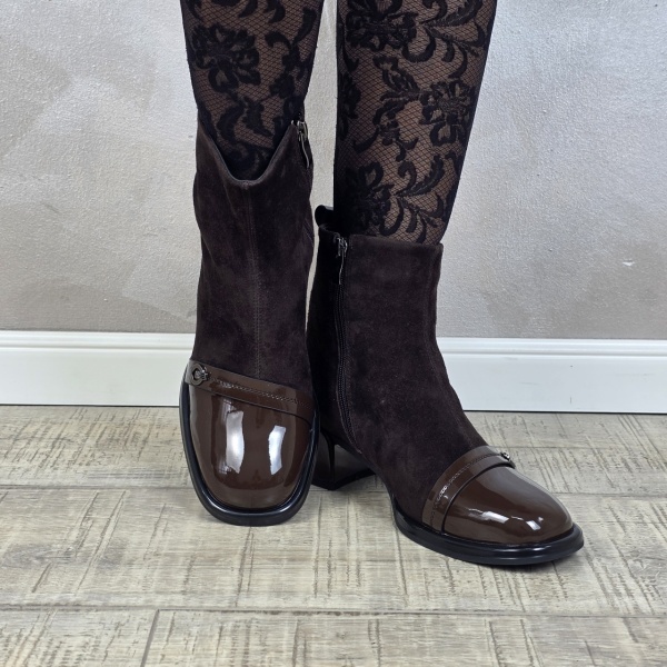 Botine/Ghete dama piele naturala MANOS.RO BT345 - Img 3