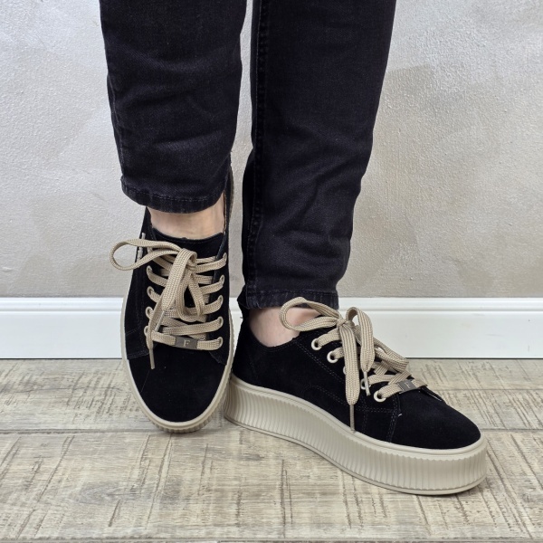MANOS.RO Pantofi dama casual sport piele naturala negri Filippo PC2332 - Img 4
