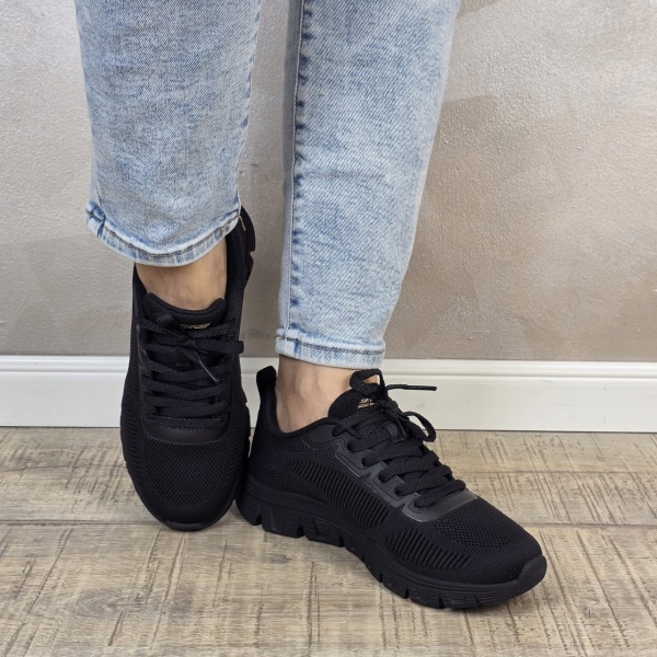 Pantofi dama sport Skechers® Bobs Squad Chaos 117700 BBK - Img 6