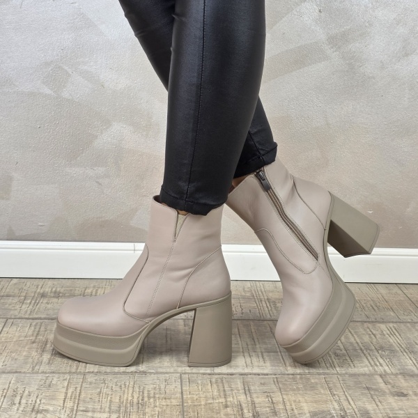 Botine/Ghete dama piele naturala MANOS.RO BT325 - Img 2
